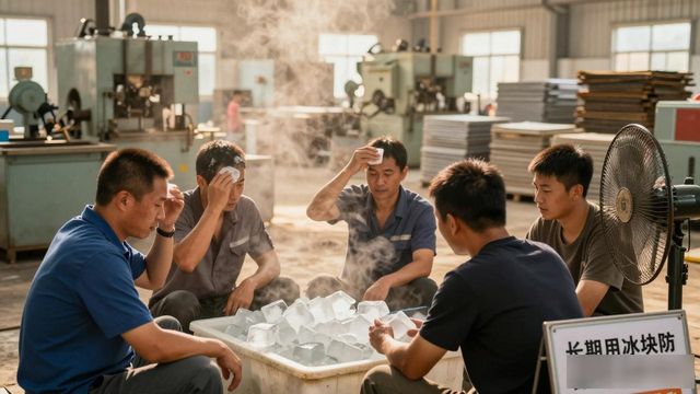 车间高温不用愁 烟台防暑降温冰块成了工人的救命凉方